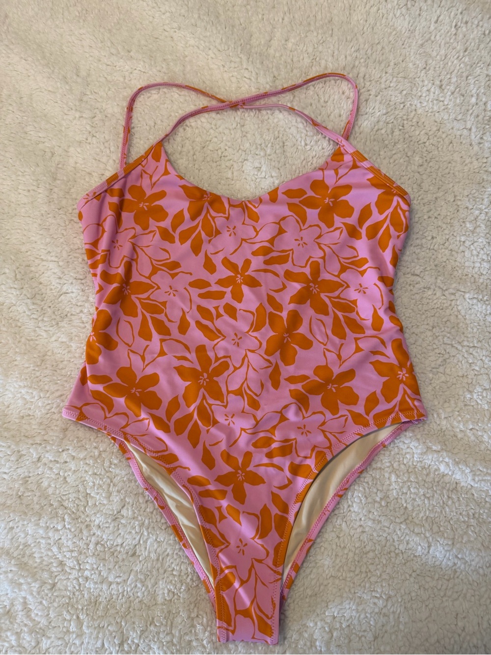 Rhythm. Pink and Orange Floral One-Piece Swimsuit